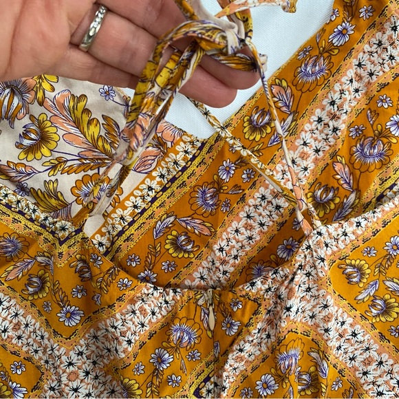 Jaase Wide Leg Bohemian Spaghetti Strap Romper Orange S - Picture 8 of 13